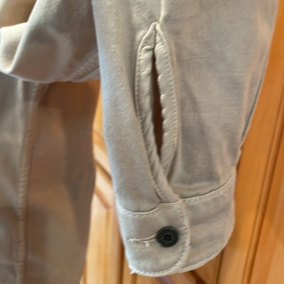 Zara Denim Relaxed Fit Distressed Light Khaki Military Jacket Size S - Picture 10 of 11